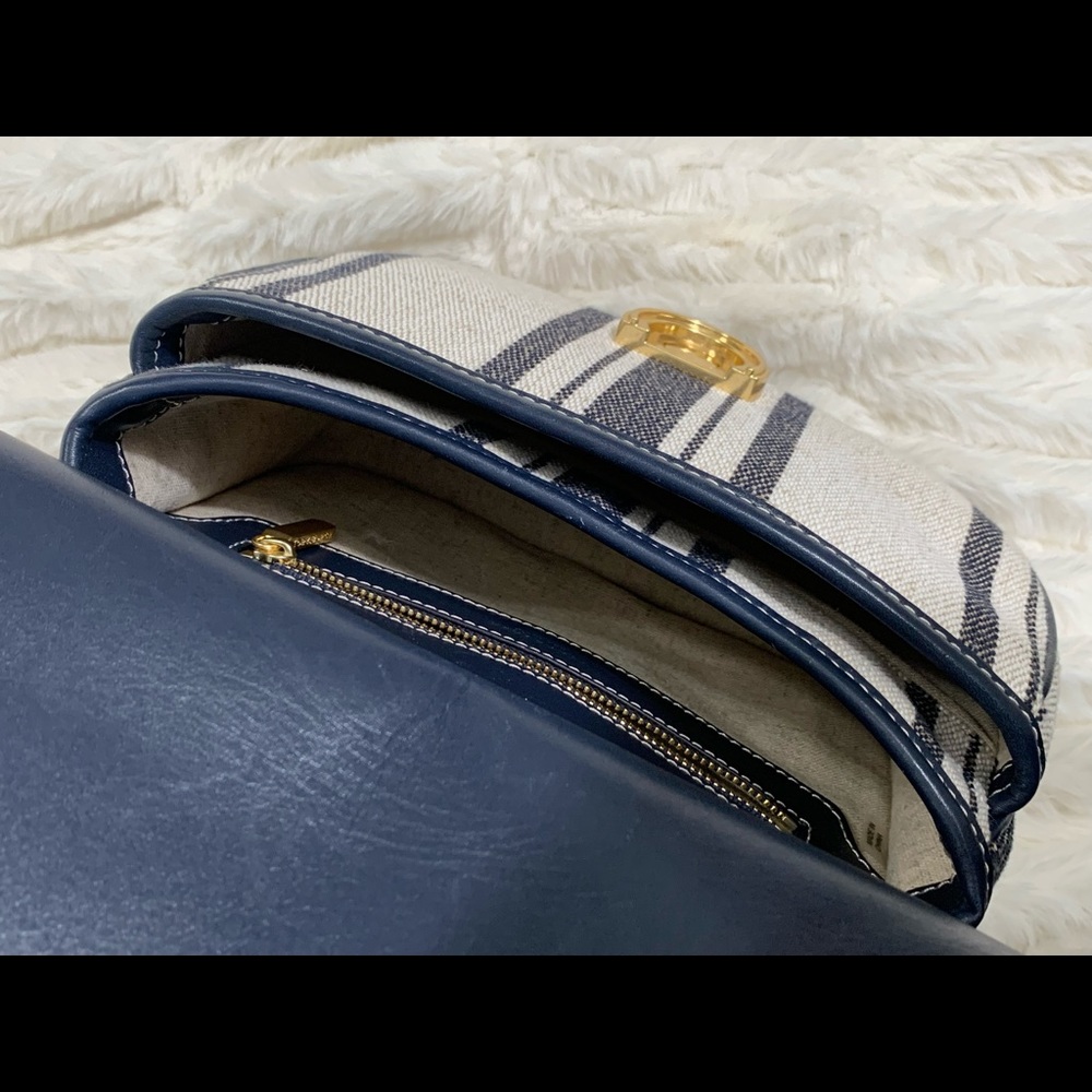 Tory Burch James Awning stripe saddle bag - Picture 12 of 16
